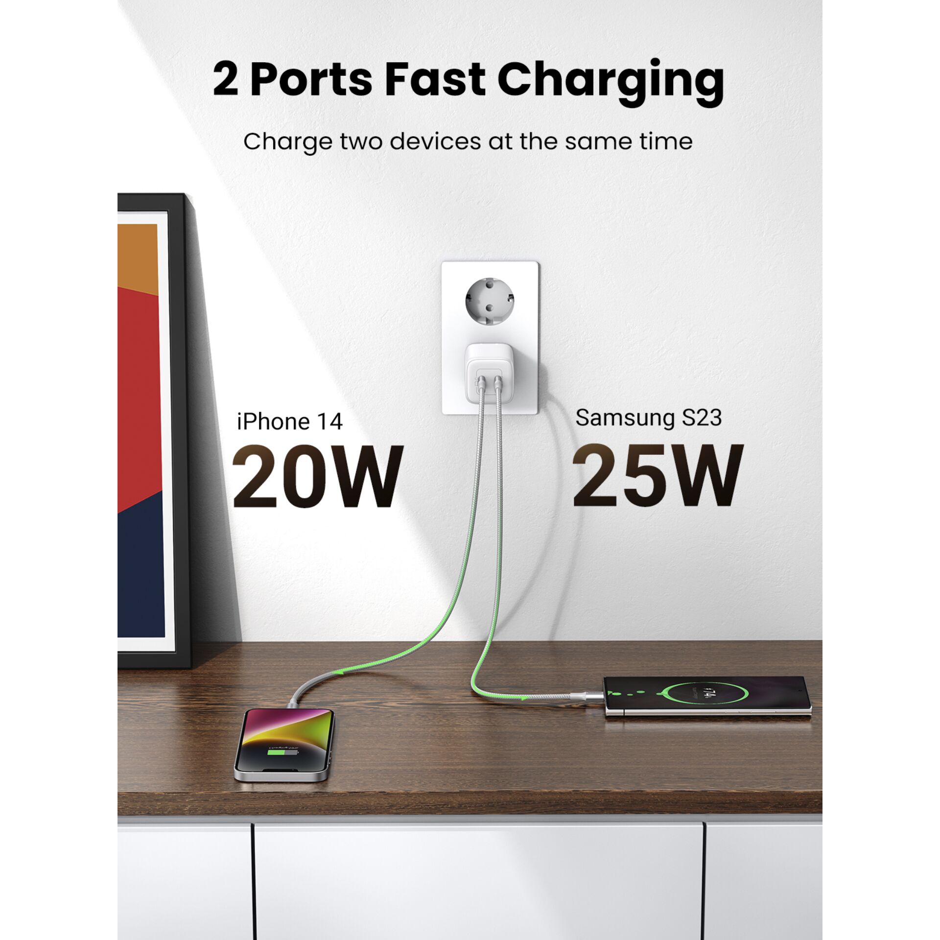 UGREEN Nexode 45W Dual USB-C PD Charger (25W+20W) white 784422_05