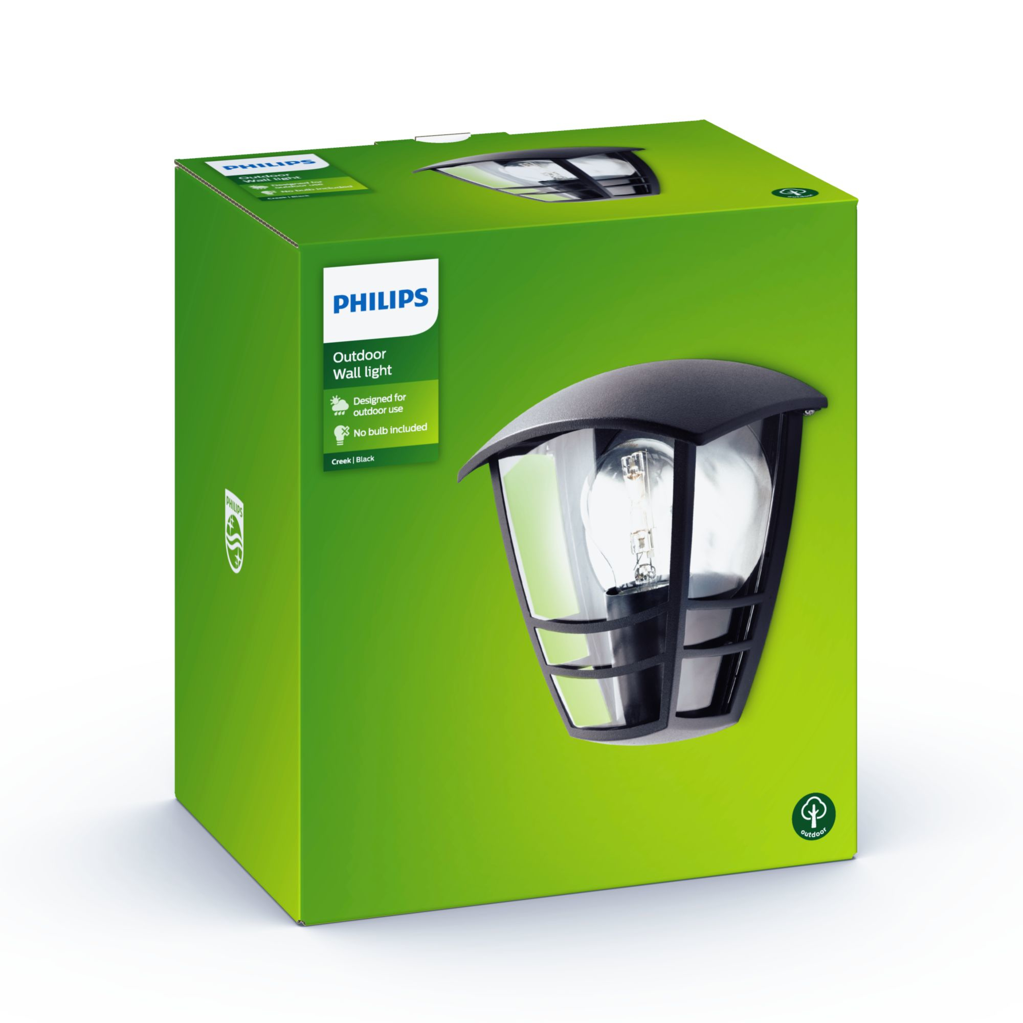 Philips myGarden Wandleuchte Creek exkl LM 1x60W  Schwarz 17727452_2098108676
