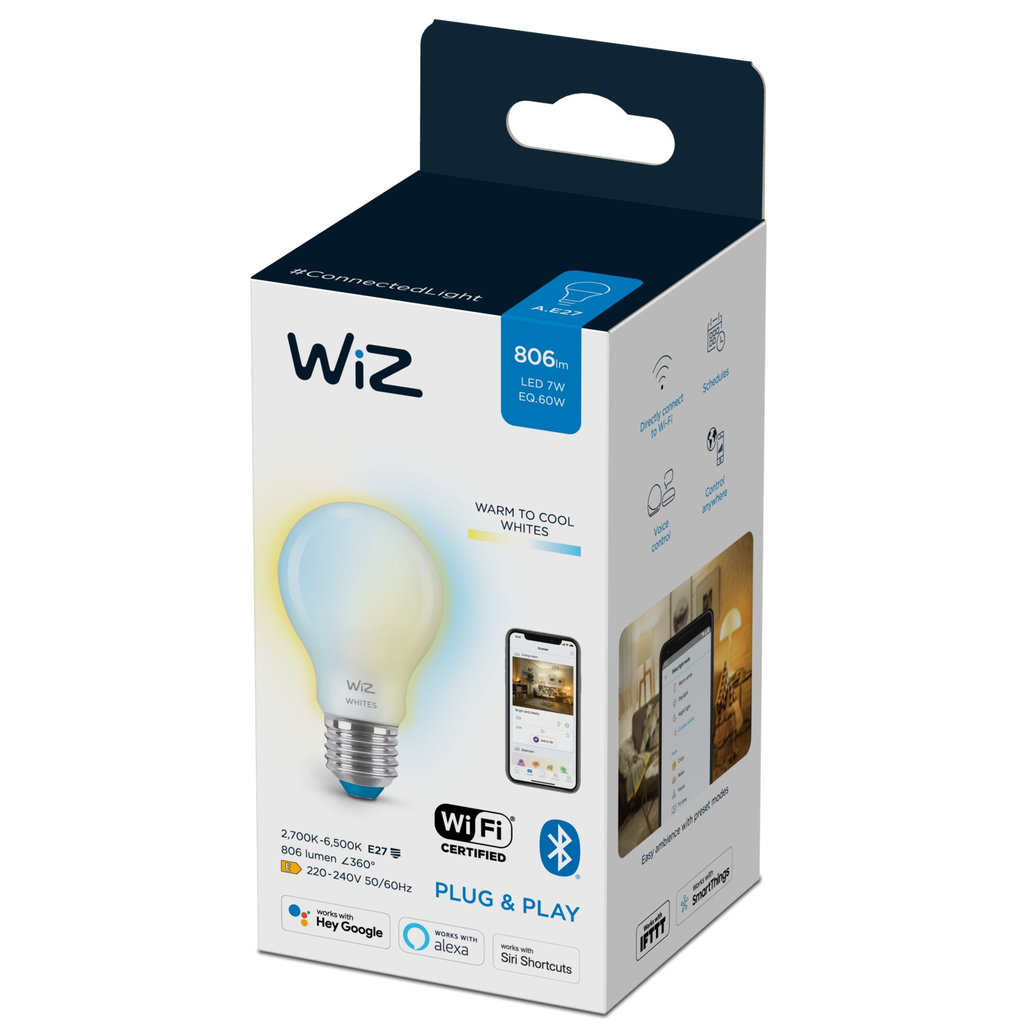 WiZ Wi-Fi BLE 60W A60 E27 FR TW 92169216_1307277507