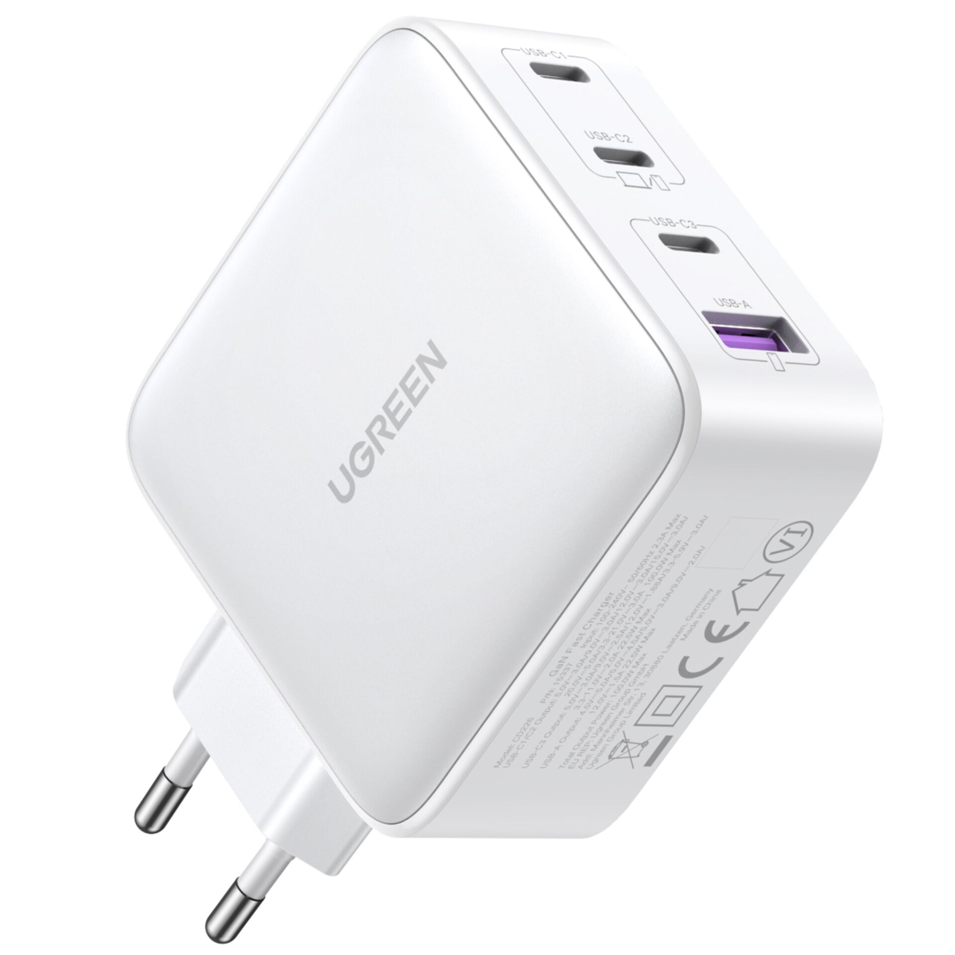 UGREEN USB-A+3xUSB-C 100W GaN Tech Fast Wall Charger EU White 784436_02