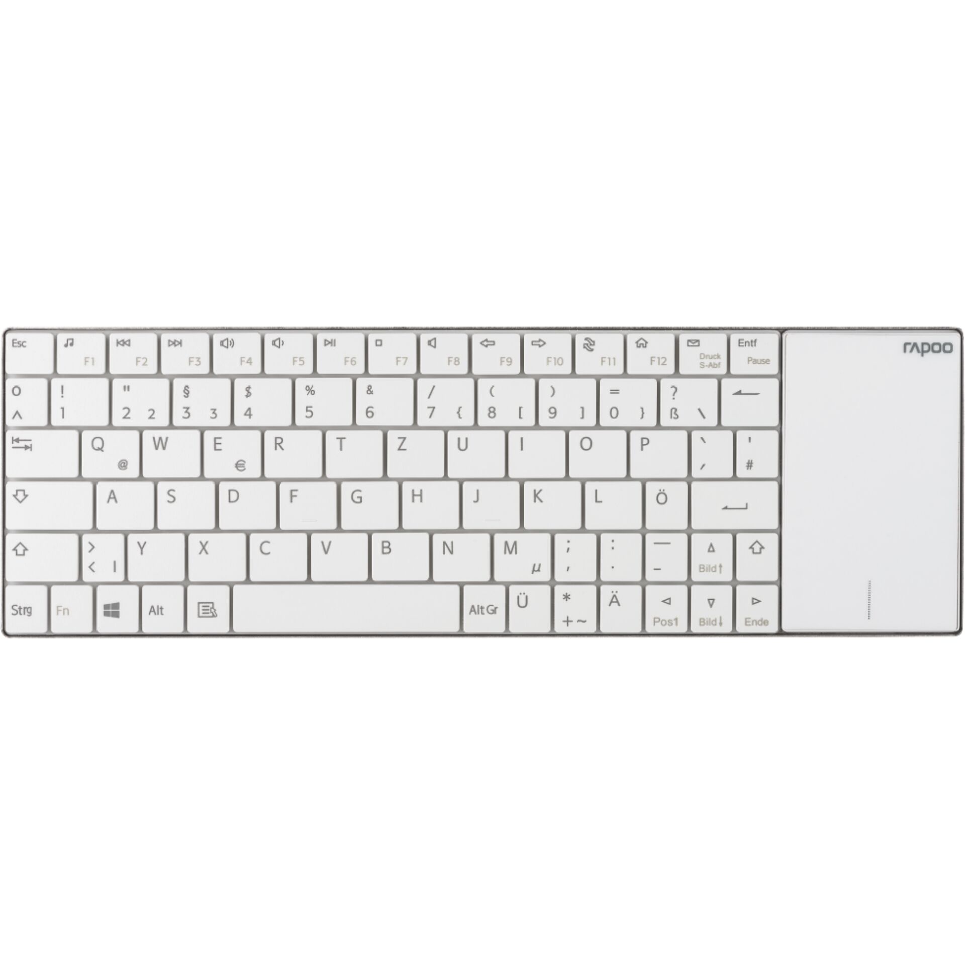 Rapoo E2710 Weiß Kabellose Touch-Tastatur