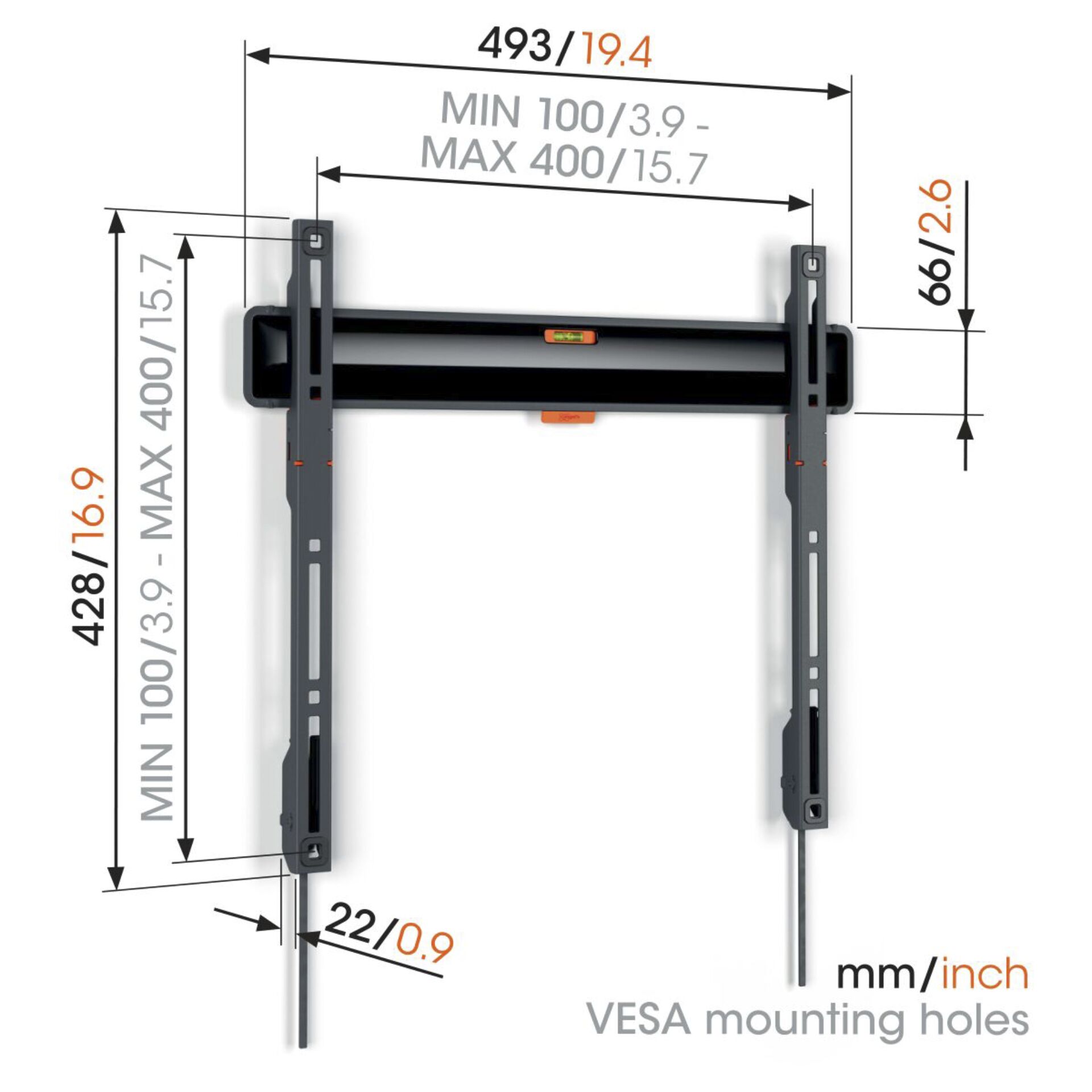 Vogels COMFORT TVM 3405 schwarz Fixed Medium Wandhalterung 701059_03