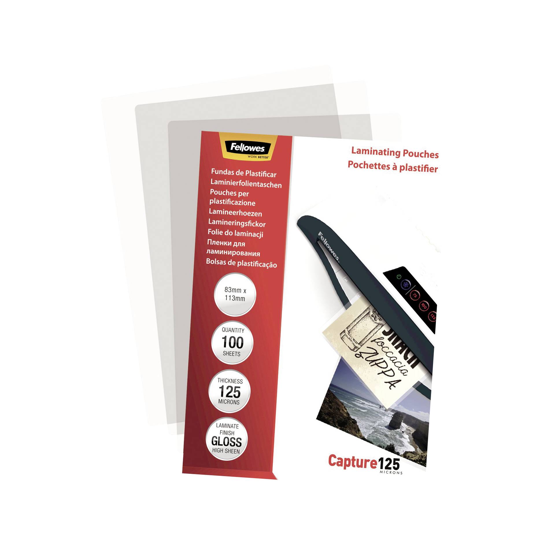 Fellowes Laminierfolie 83x113 mm 125 mic glänzend 838516_01
