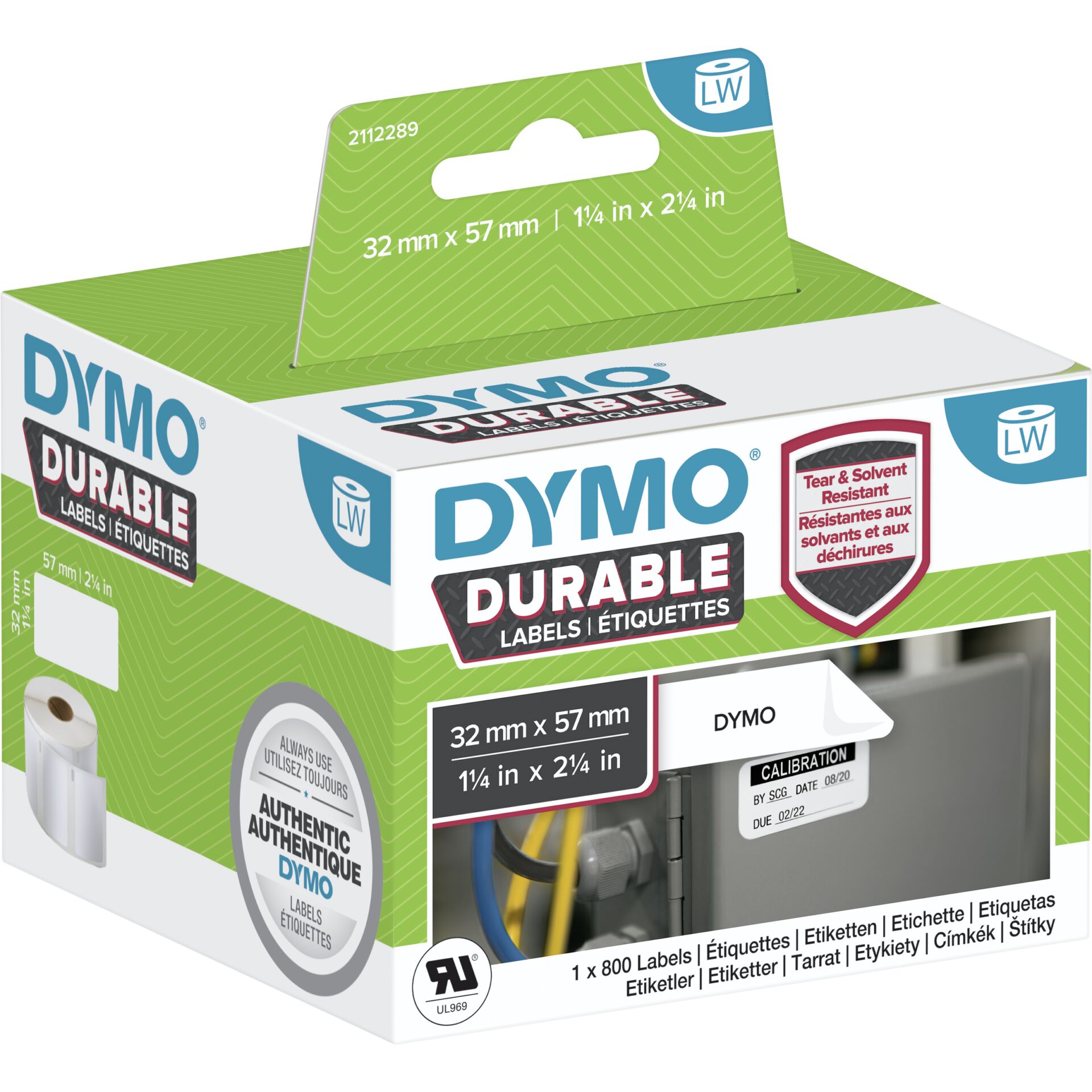 DYMO Durable Weiß Selbstklebendes Druckeretikett