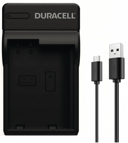 Duracell Ladegerät mit USB Kabel für DRNEL15/EN-EL15