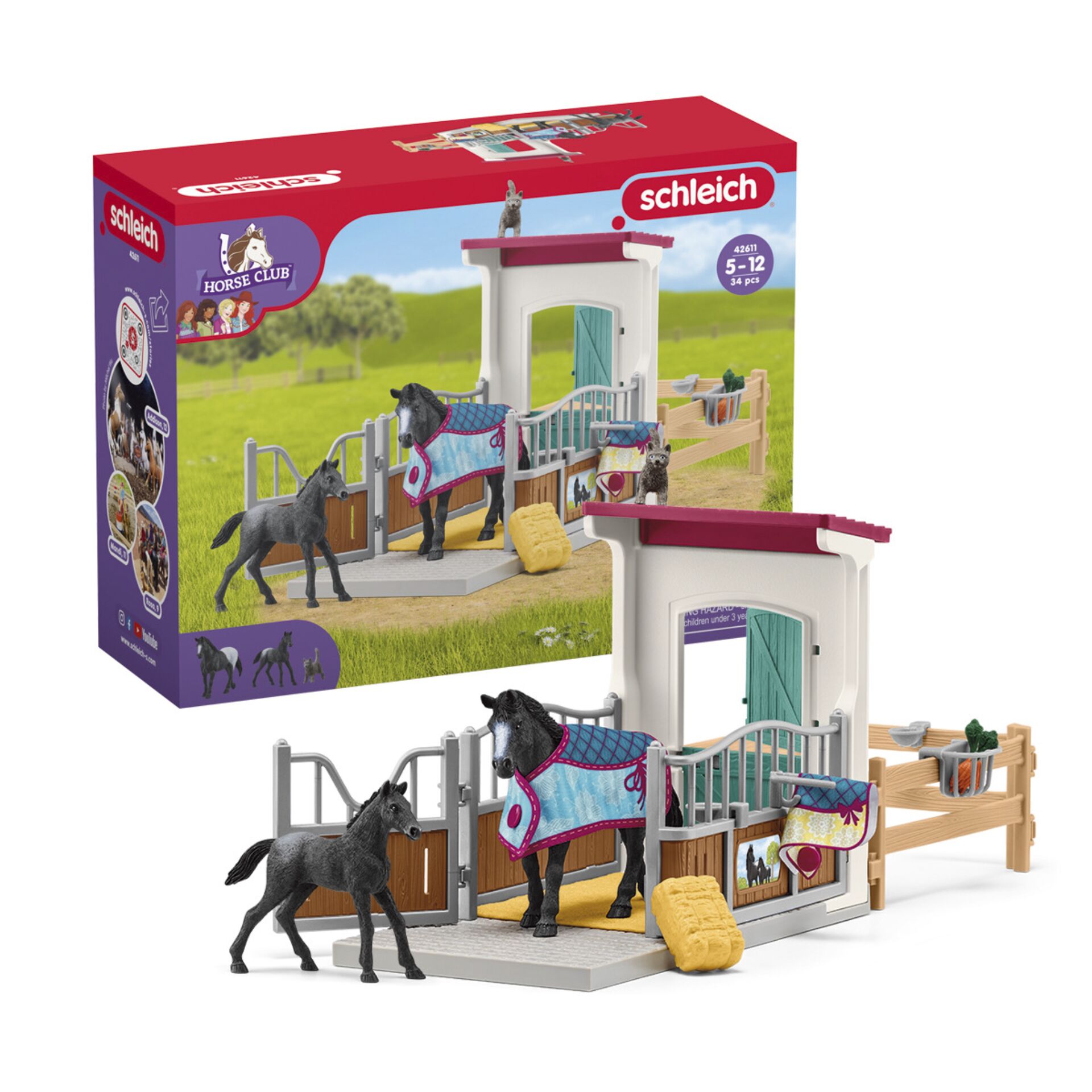 Schleich Horse Club     42611 Pferdebox mit Stute und Fohlen 792864_05