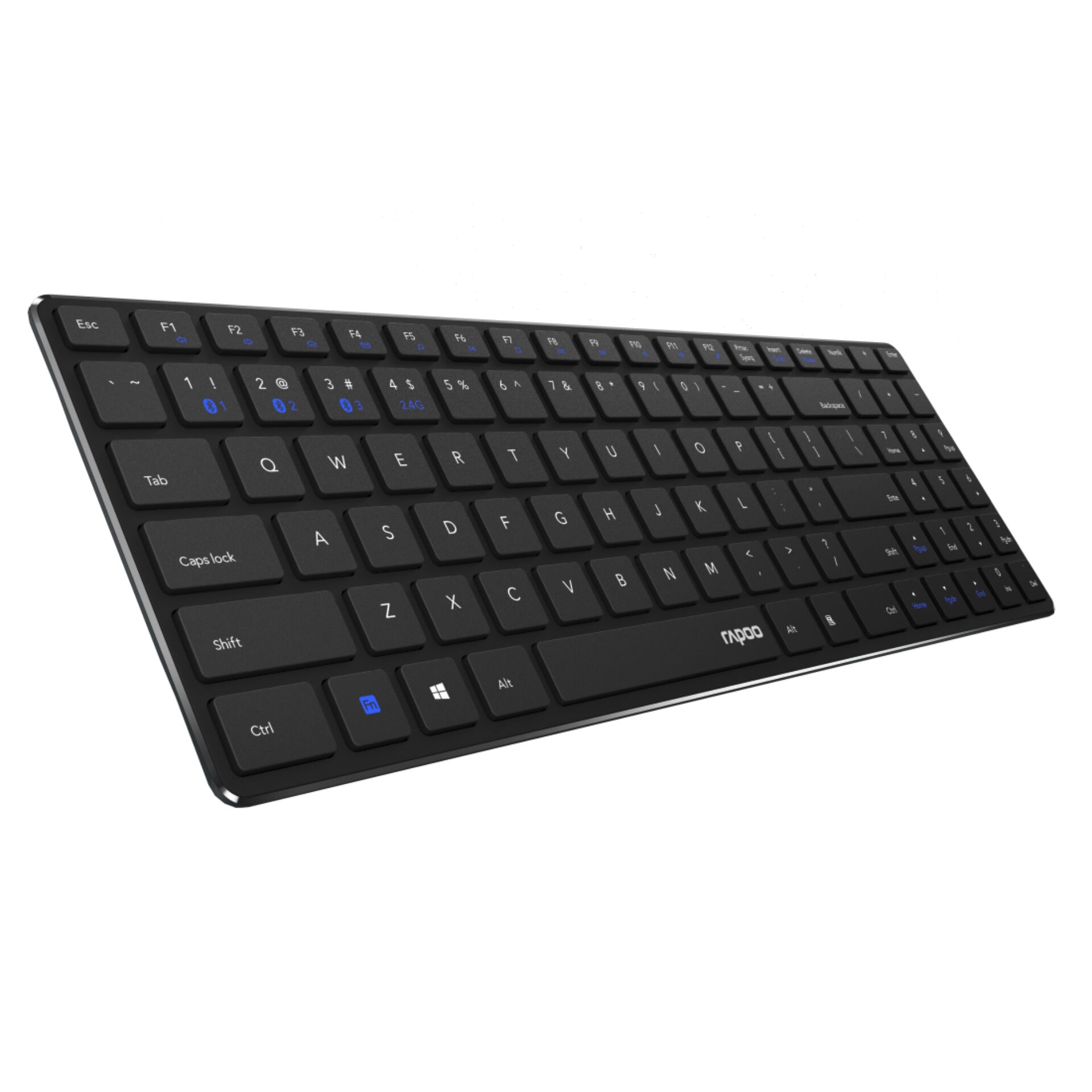 Rapoo E9100M Multi-Mode-Tastatur Kabellos, ultraflach, Schwarz