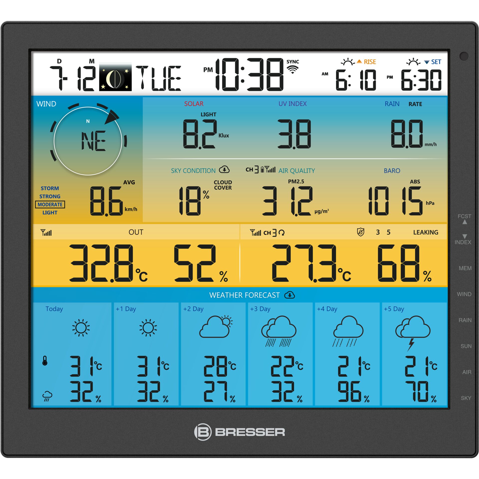 Bresser Wetter Center 7-in-1 solar 6-Tage 4cast Pro SF 816951_04