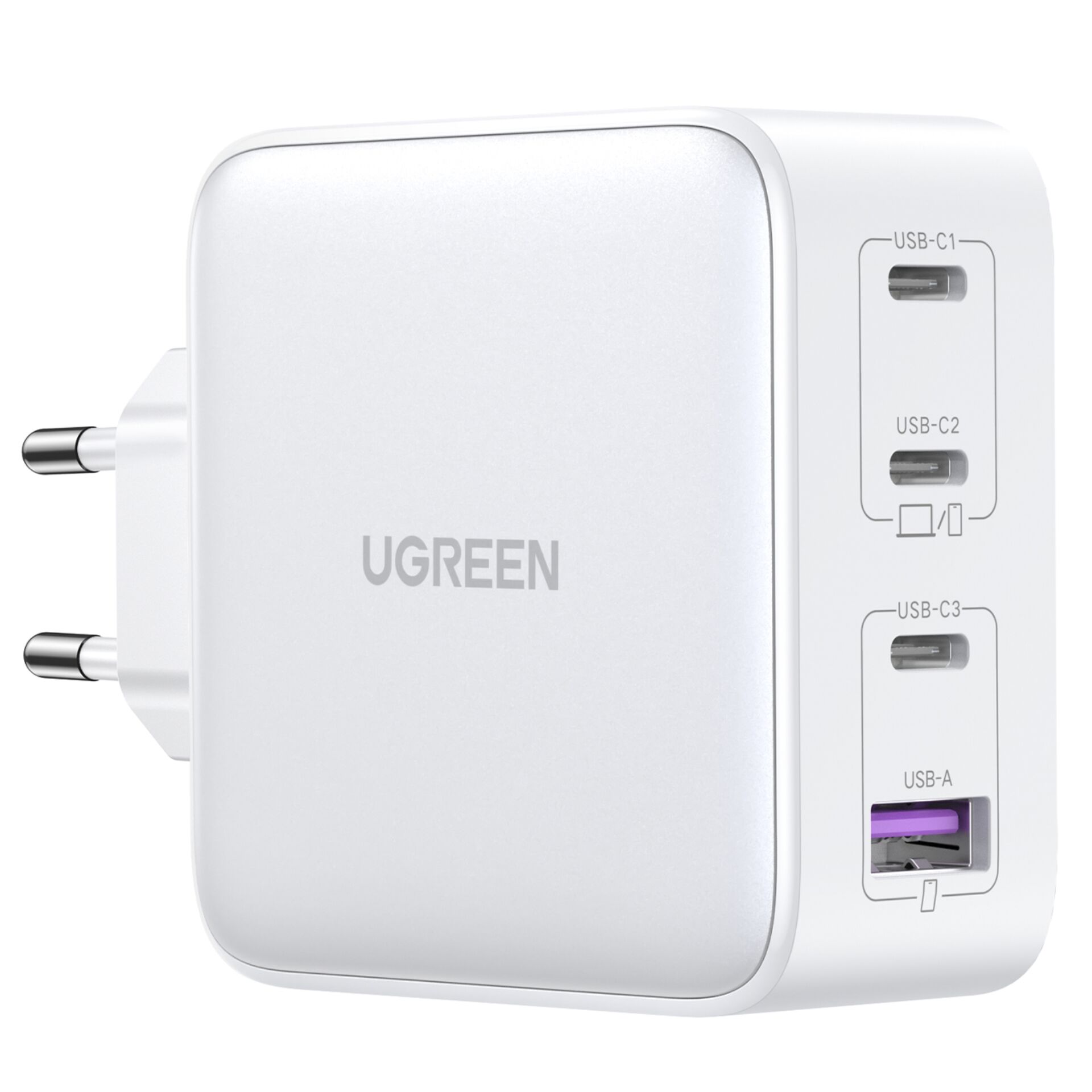 UGREEN USB-A+3xUSB-C 100W GaN Tech Fast Wall Charger EU White 784436_03