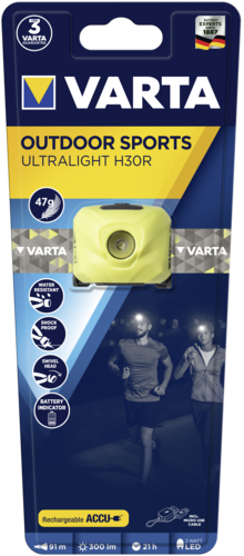 Varta Outdoor Sports Ultralight H30R lime, wiederaufladbar