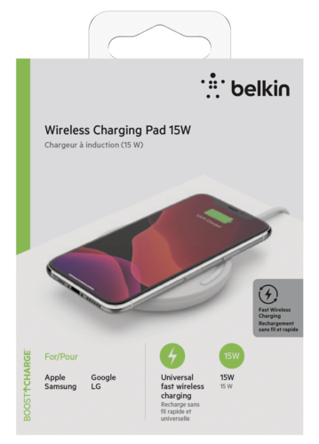 Belkin Wireless Charging Pad 15W USB-C Kabel mit Netzteil, weiß