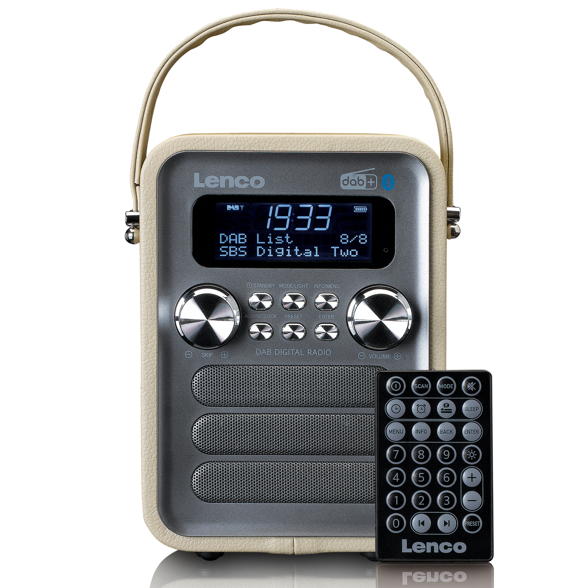 Lenco PDR-051TPSI Tragbares DAB+ FM-Radio mit BT, AUX -Taupe-