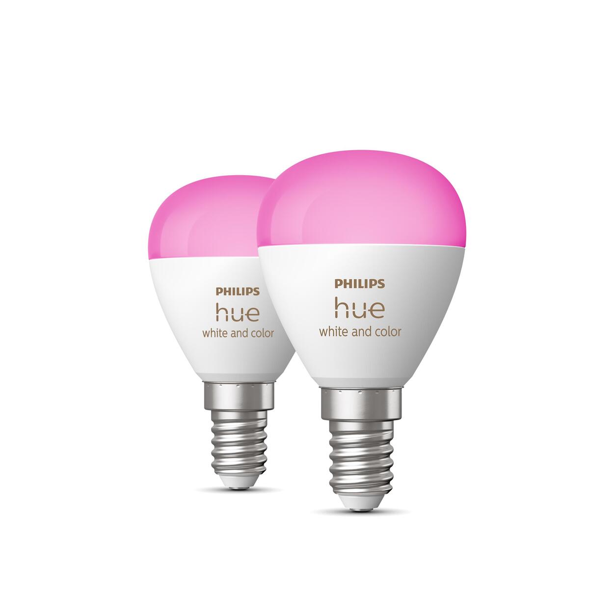 Philips Hue White&Col. Amb. E14 Luster Tropf Doppelpack 470lm