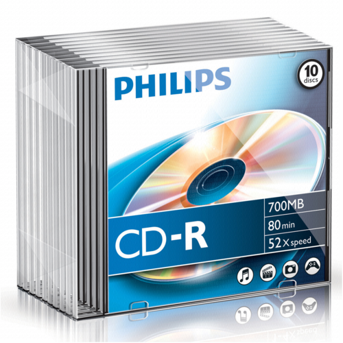 1x10 Philips CD-R 80Min 700MB 52x SL