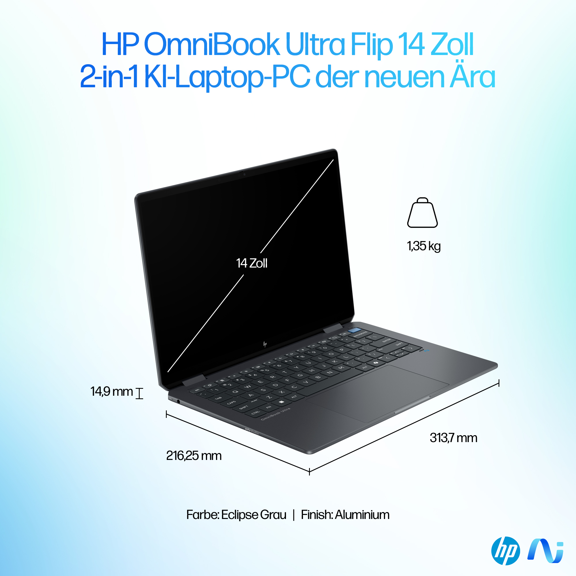 HP OmniB. Ultra Flip 14-fh0678ng 35,6cm (14 ) CU7 32GB 1TB SSD 9253b139d892330a79f1d3f1e49c0a5e0a5ac925