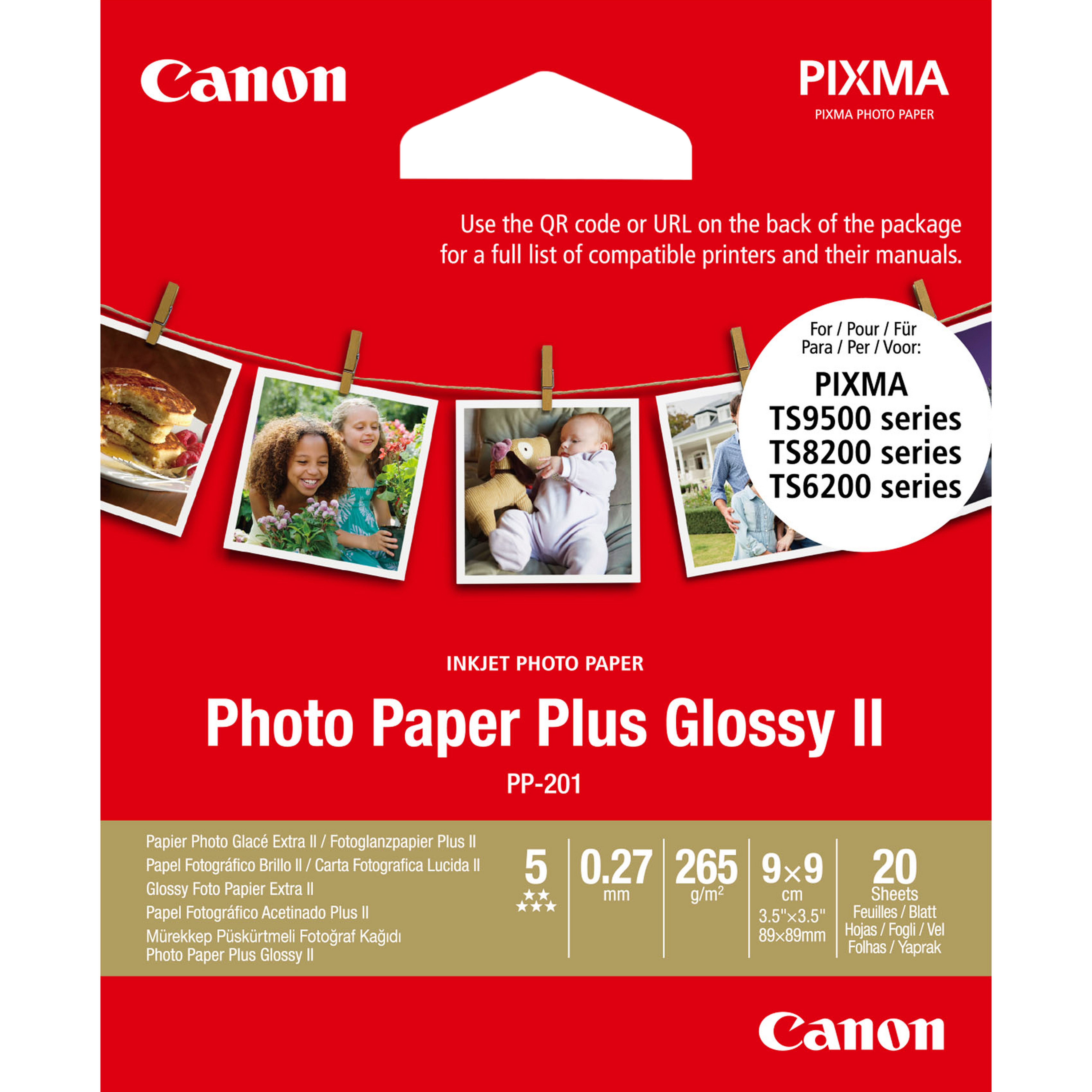 Canon Fotopapier hochglänzend PP-201 -9x9cm-20 Blatt- 65332079_0859267595