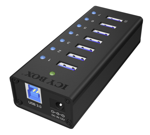 RaidSonic ICY BOX IB-AC618 7-Port USB 3.0 Hub Aluminium