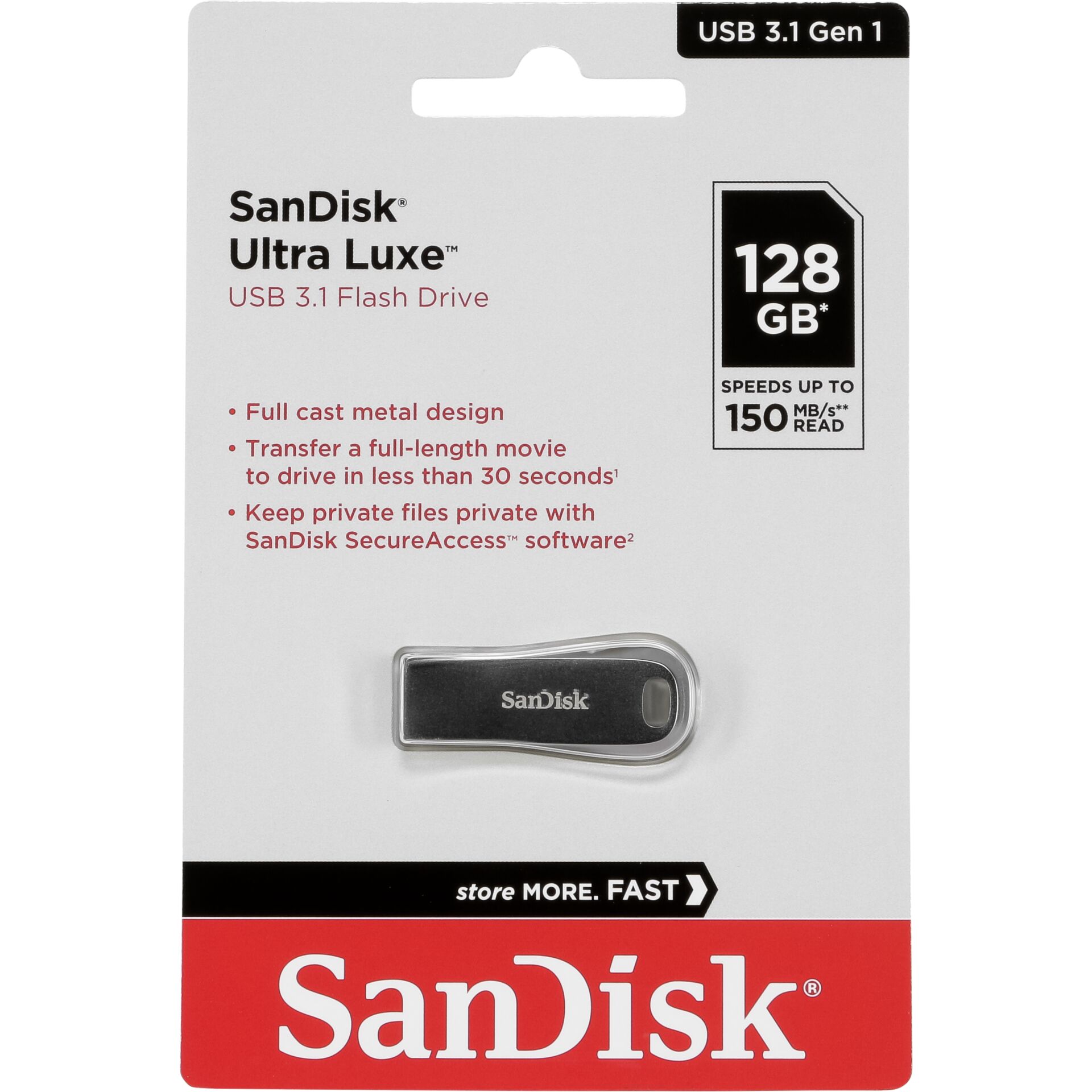 SanDisk Cruzer Ultra Luxe  128GB USB 3.1 150MB/s  SDCZ74-128G-G46