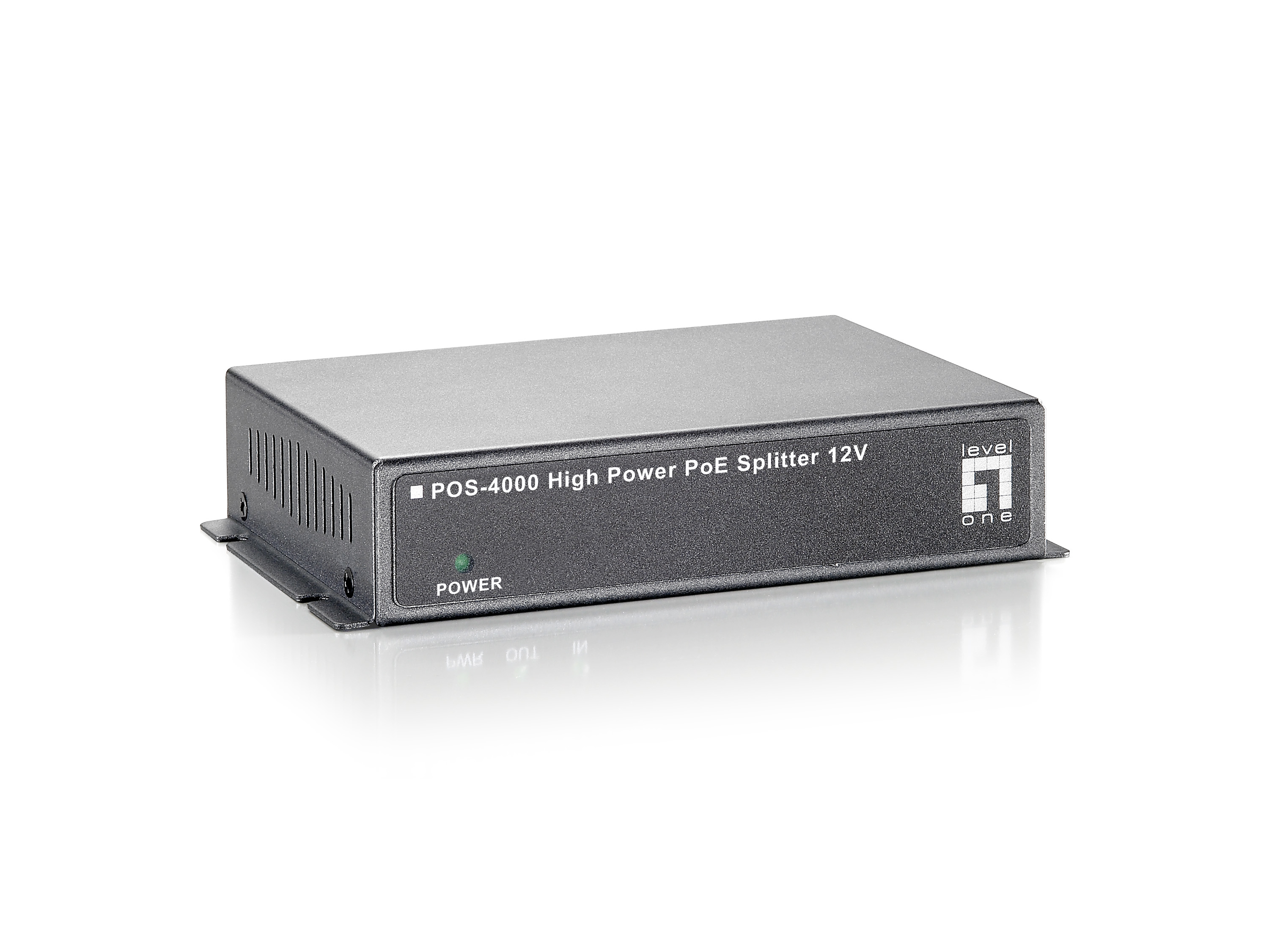 LevelOne POS-4000 Netzwerksplitter Grau Power over Ethernet (PoE) – Ansicht 1