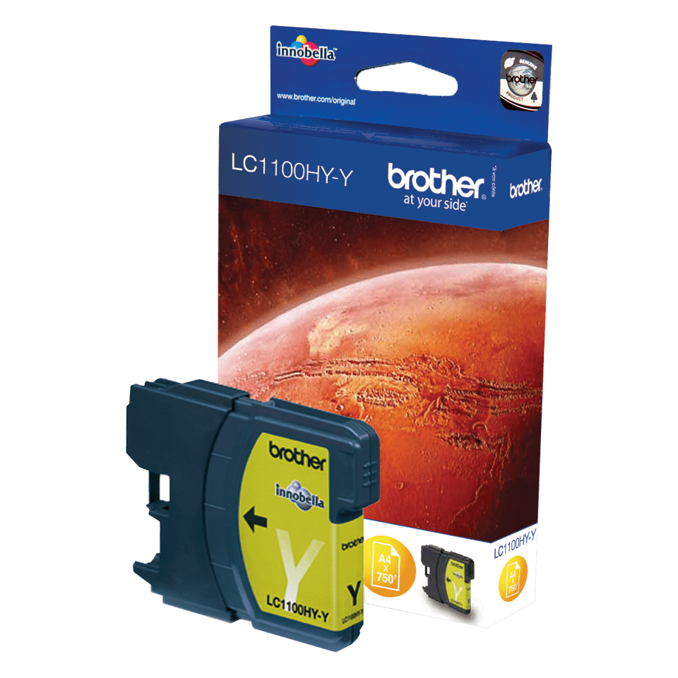 Brother Tintenpatrone LC-1100HYY Gelb (ca. 750 Seiten) – Ansicht 1