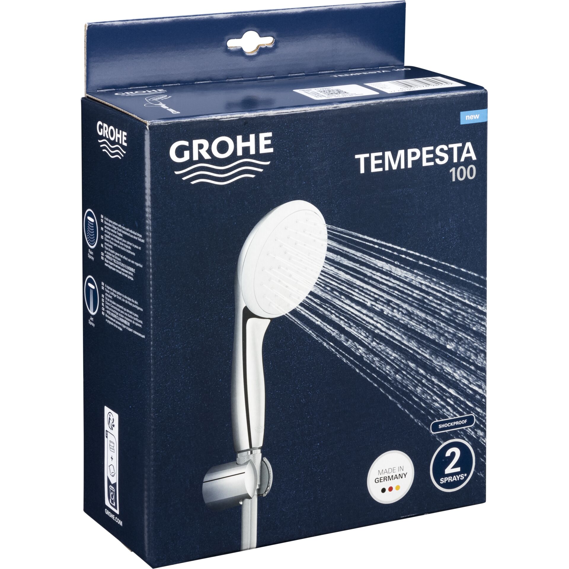 Grohe Tempesta 100 Wandhalterset 2 Strahlarten 837678_02