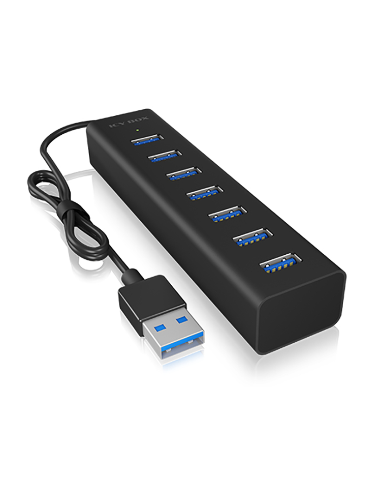 RaidSonic ICY BOX IB-HUB1700-U3 7 Port USB 3.0 Hub – Ansicht 1