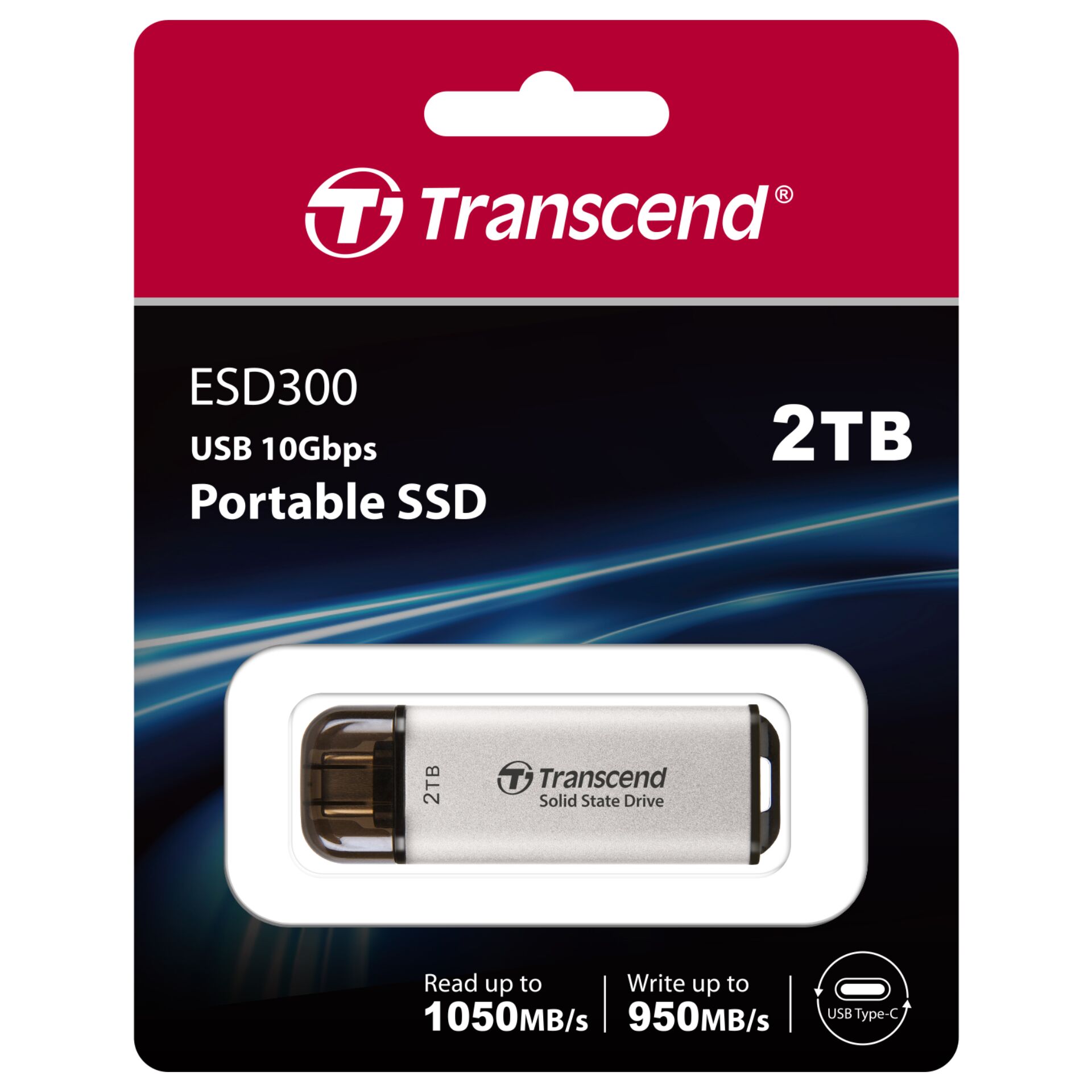 Transcend SSD ESD300S        2TB USB-C silver 832575_06