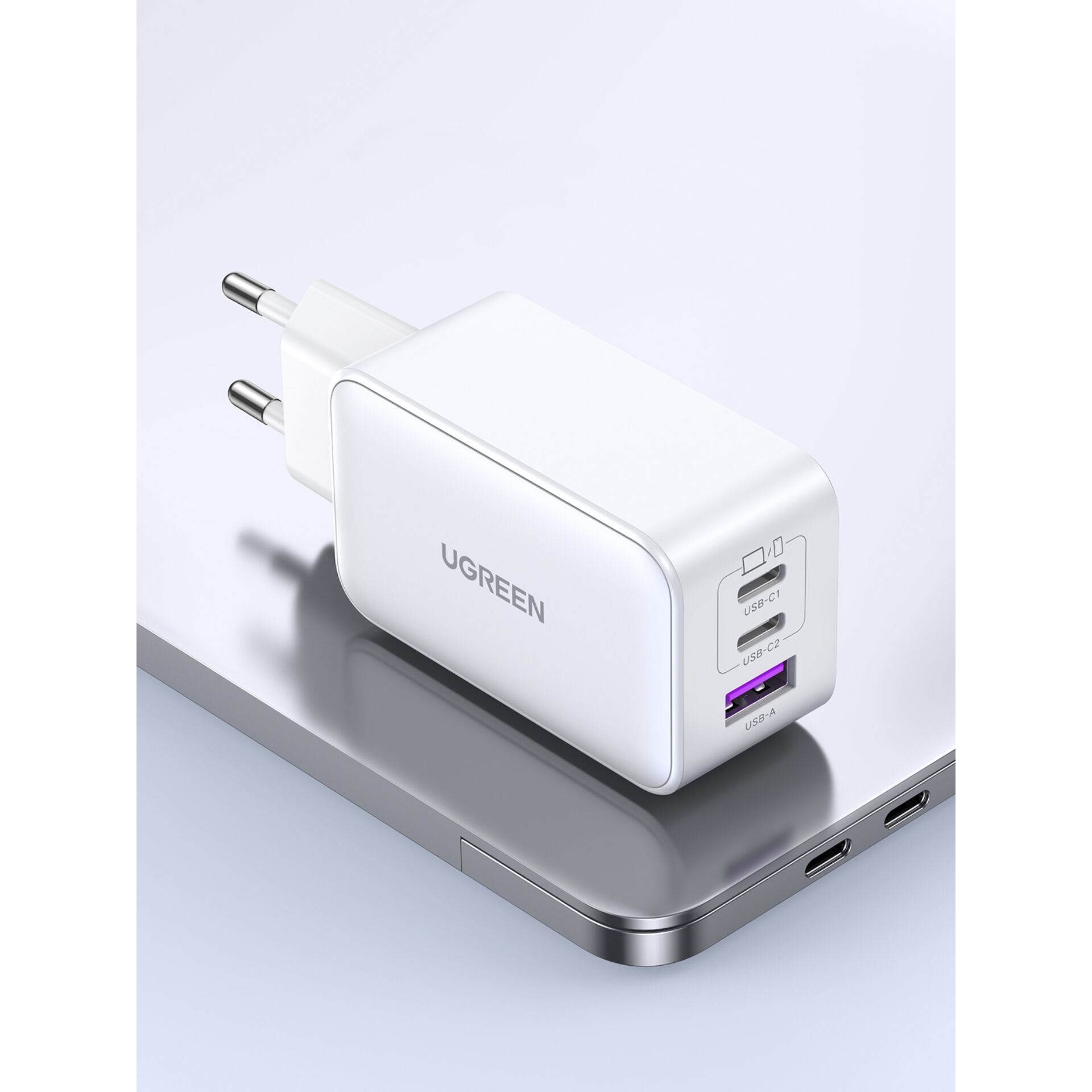 UGREEN Nexode USB-A+2*USB-C 65W GaN Tech Fast Charger White 784429_03