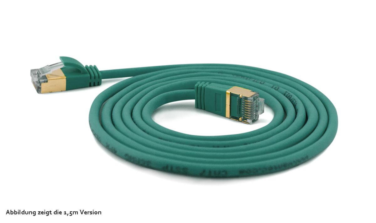 wantecWire Patchkabel CAT7 extradünn SSTP grün 3,0m