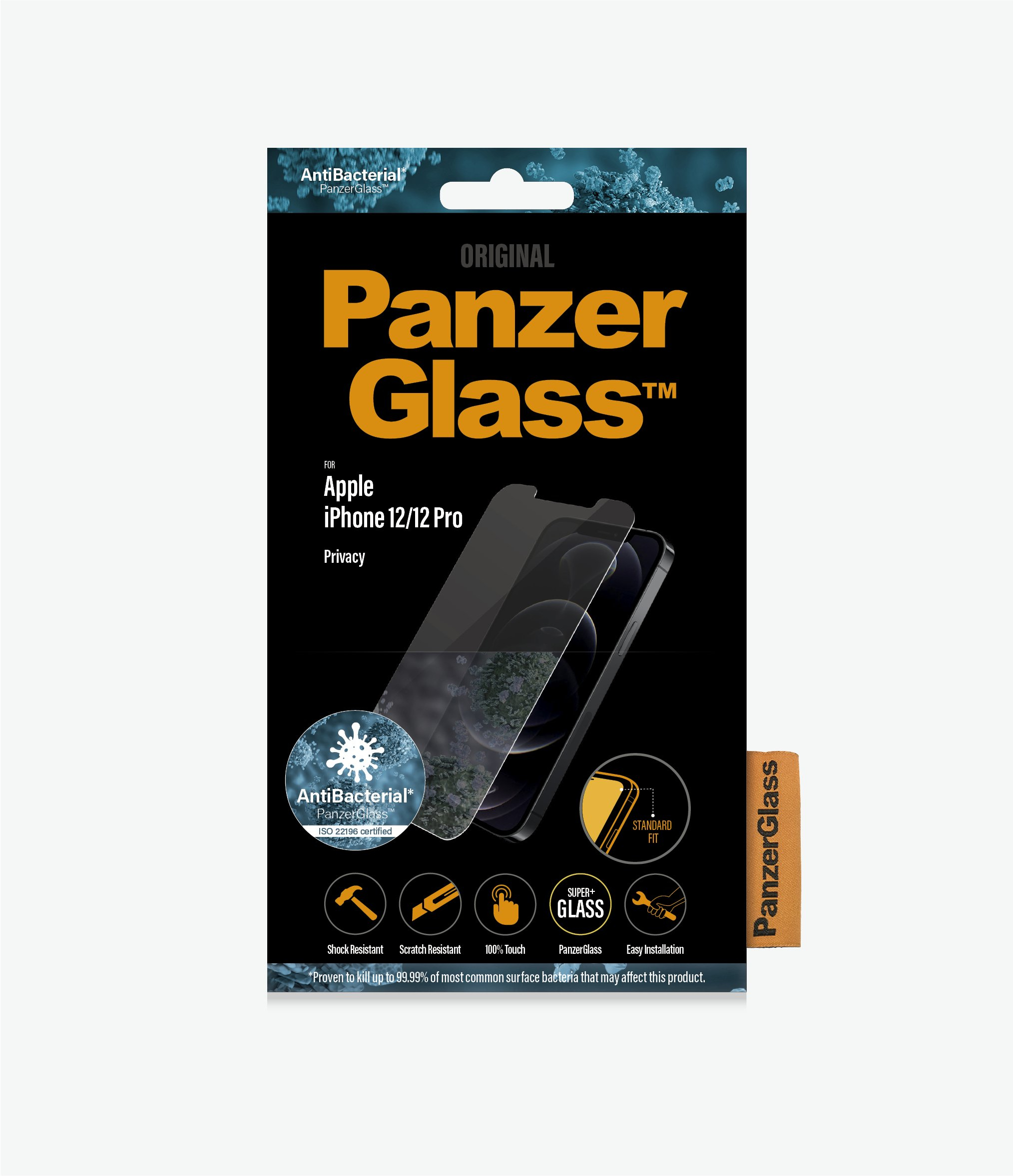PanzerGlass iPhone 12/12 Pro Privacy Antibakteriel StandardFit