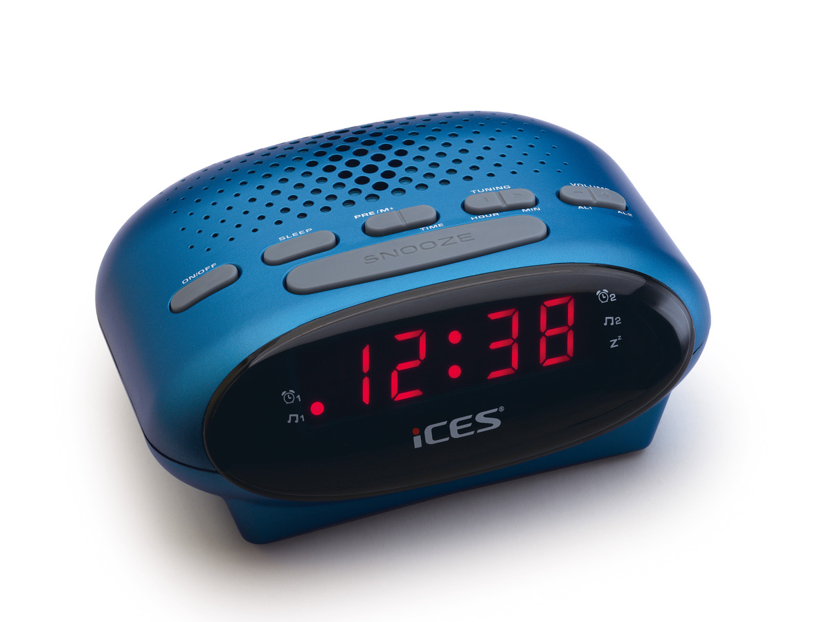 Lenco ICR-210 FM-Uhrenradio & Radiowecker -Blau-