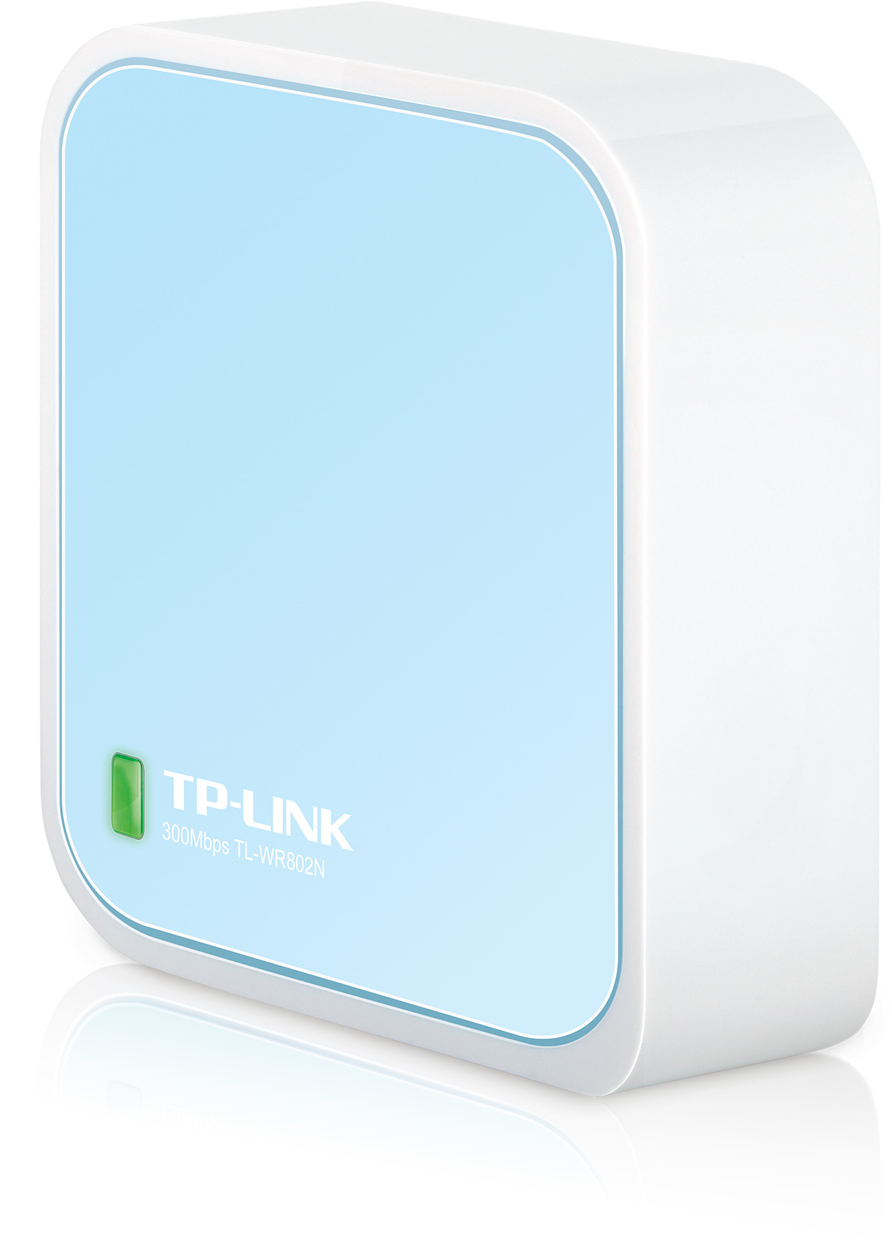 TP-LINK TL-WR802N WLAN-Router Einzelband (2,4GHz) Schnelles Ethernet Blau, Weiß – Ansicht 1