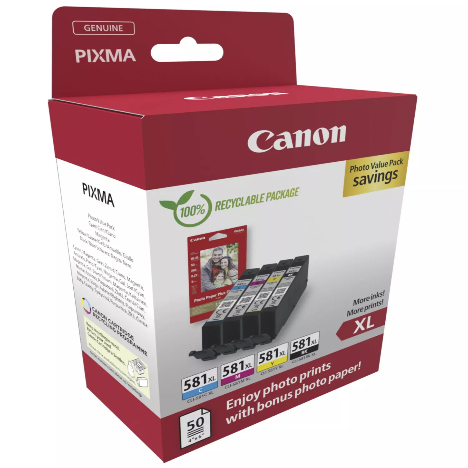 Canon CLI-581XL BK/C/M/Y Photo Value Pack 829684_01