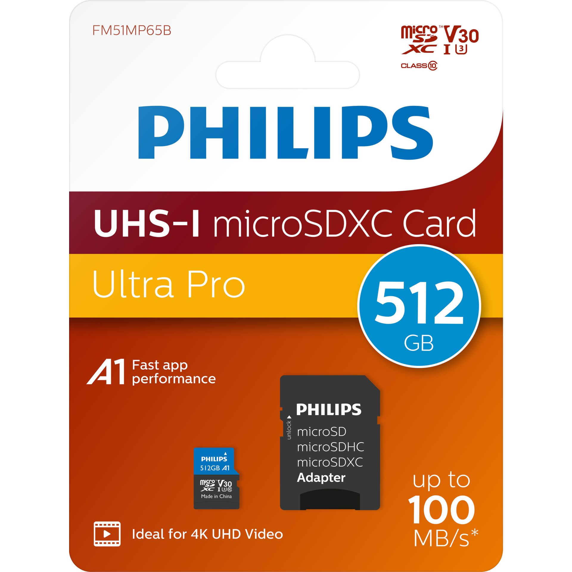 Philips MicroSDXC Card     512GB Class 10 UHS-I U3 incl. Adapter 797995_01