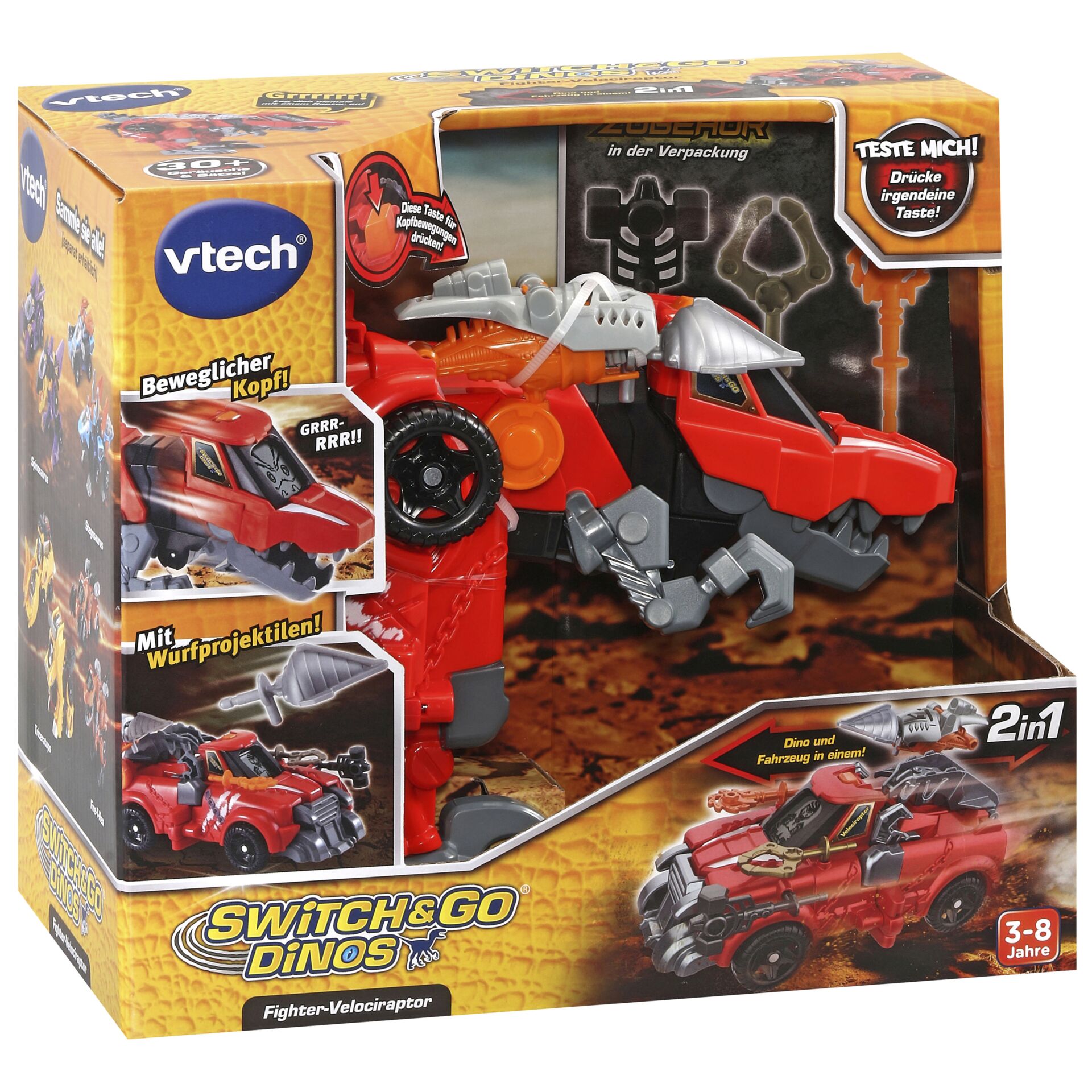 VTech Switch & Go Dinos Fighter-Velociraptor