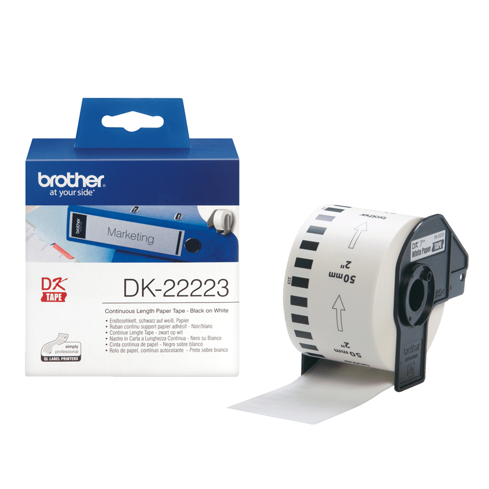 Endlos-Etiketten DK-22223 weiß, 50mm x 30,48m – Ansicht 1