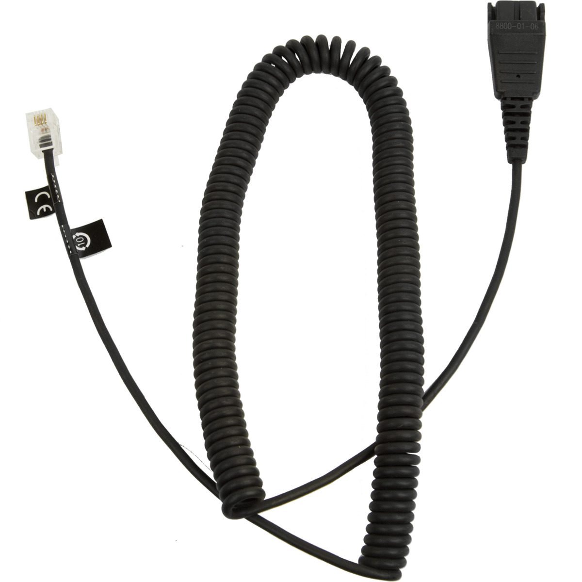JABRA Kabelunterteil QD auf RJ10 (Siemens, Snom, 2m, spiral)