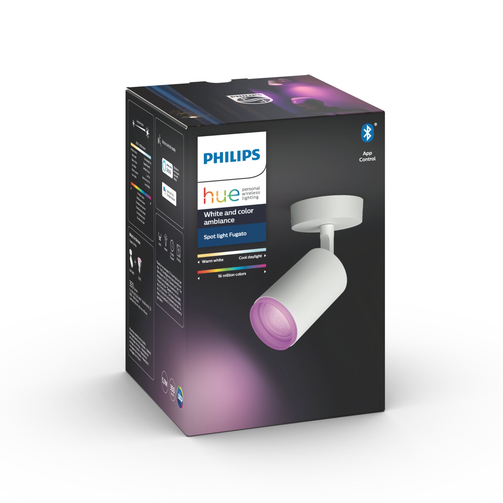 Philips Hue White&Col. Amb. Fugato Spot 1 flg. weiß 350lm 72741646_1264663756