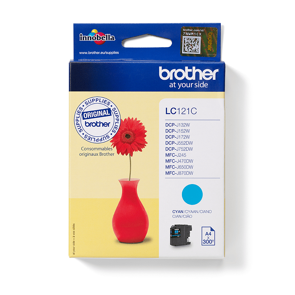 Brother Tintenpatrone LC-121C Cyan (ca. 300 Seiten) – Ansicht 1