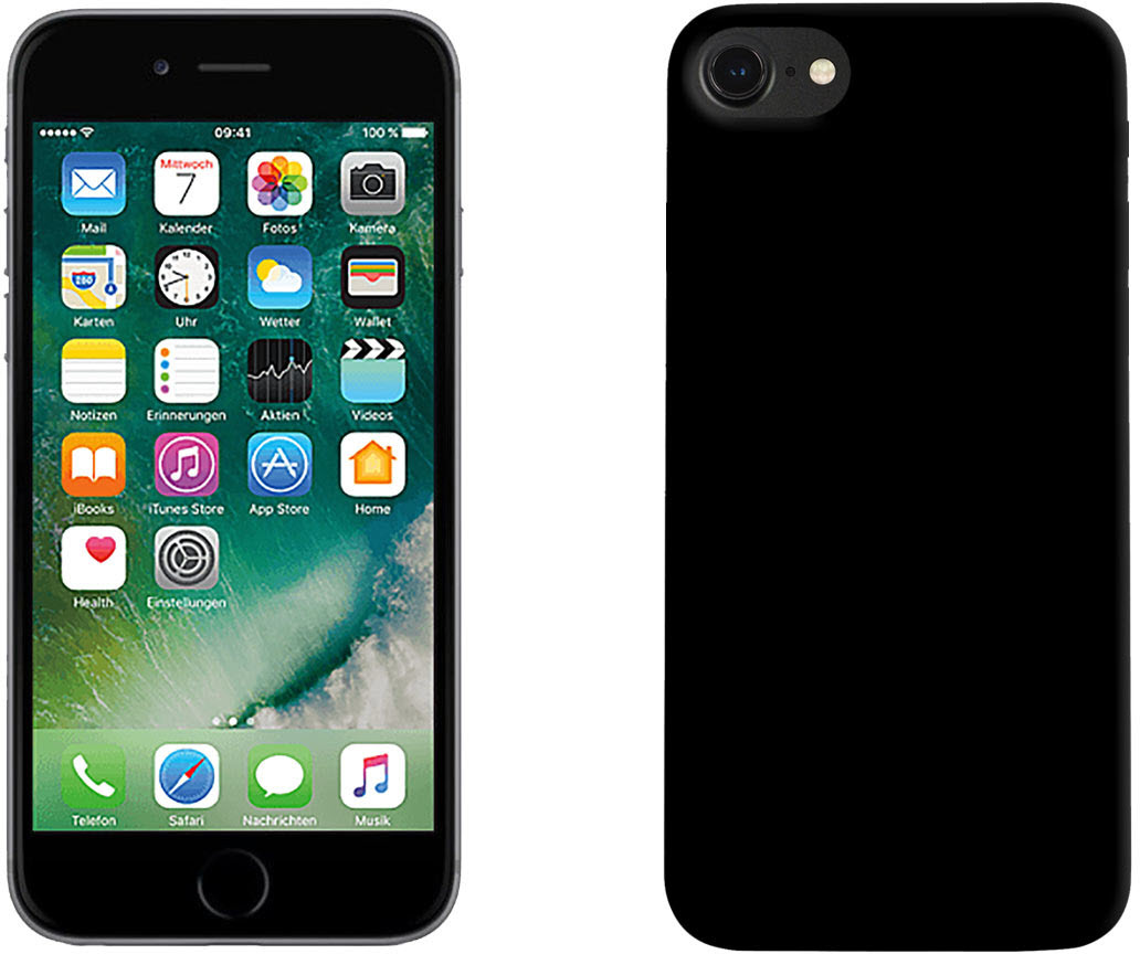 PEDEA Soft TPU Case -glatt- für iPhone 7/8/SE 2020, schwarz