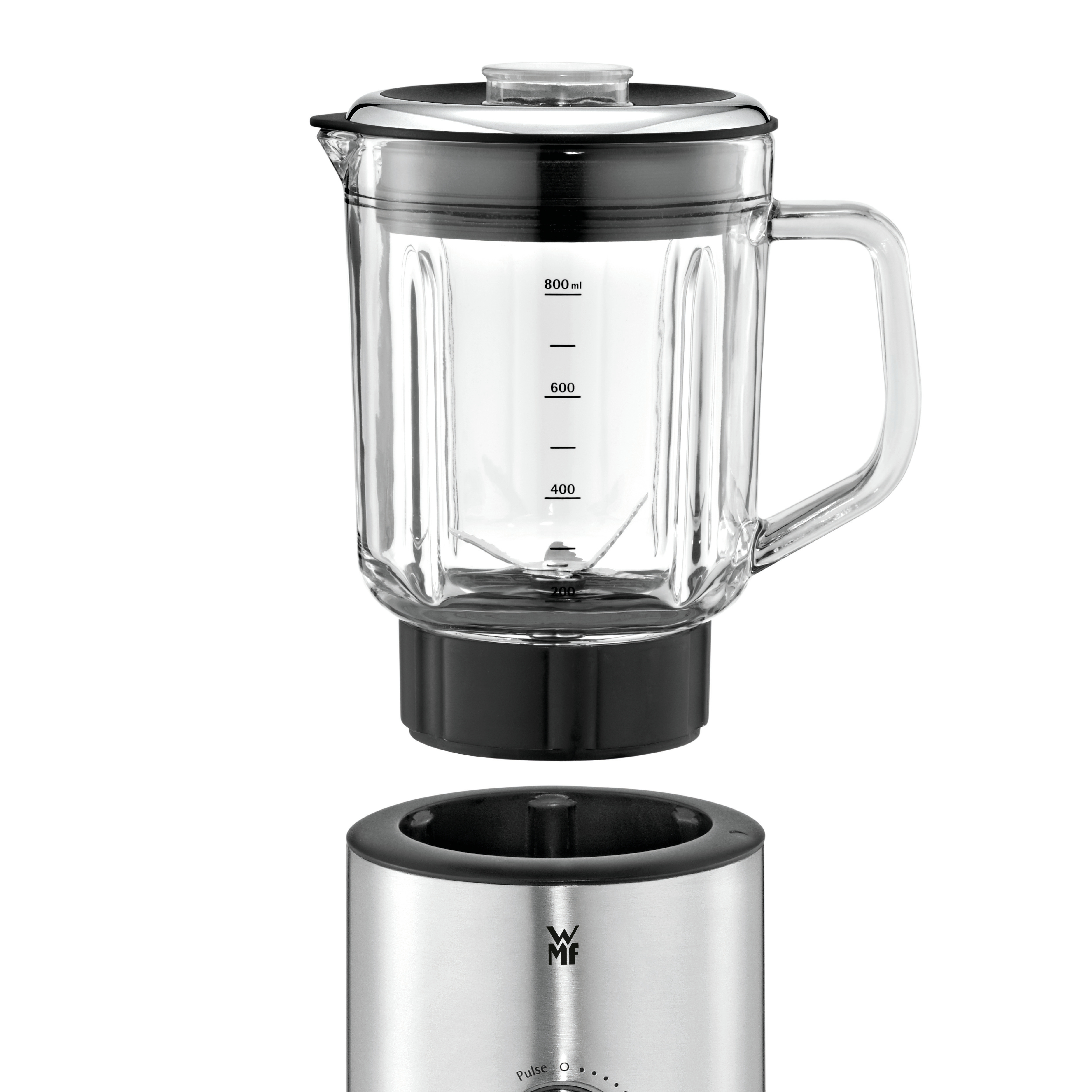 WMF KITCHENminis 04.1649.0011 Mixer 0,8 l Tischplatten-Mixer 400 W Schwarz, Edelstahl, Transparent