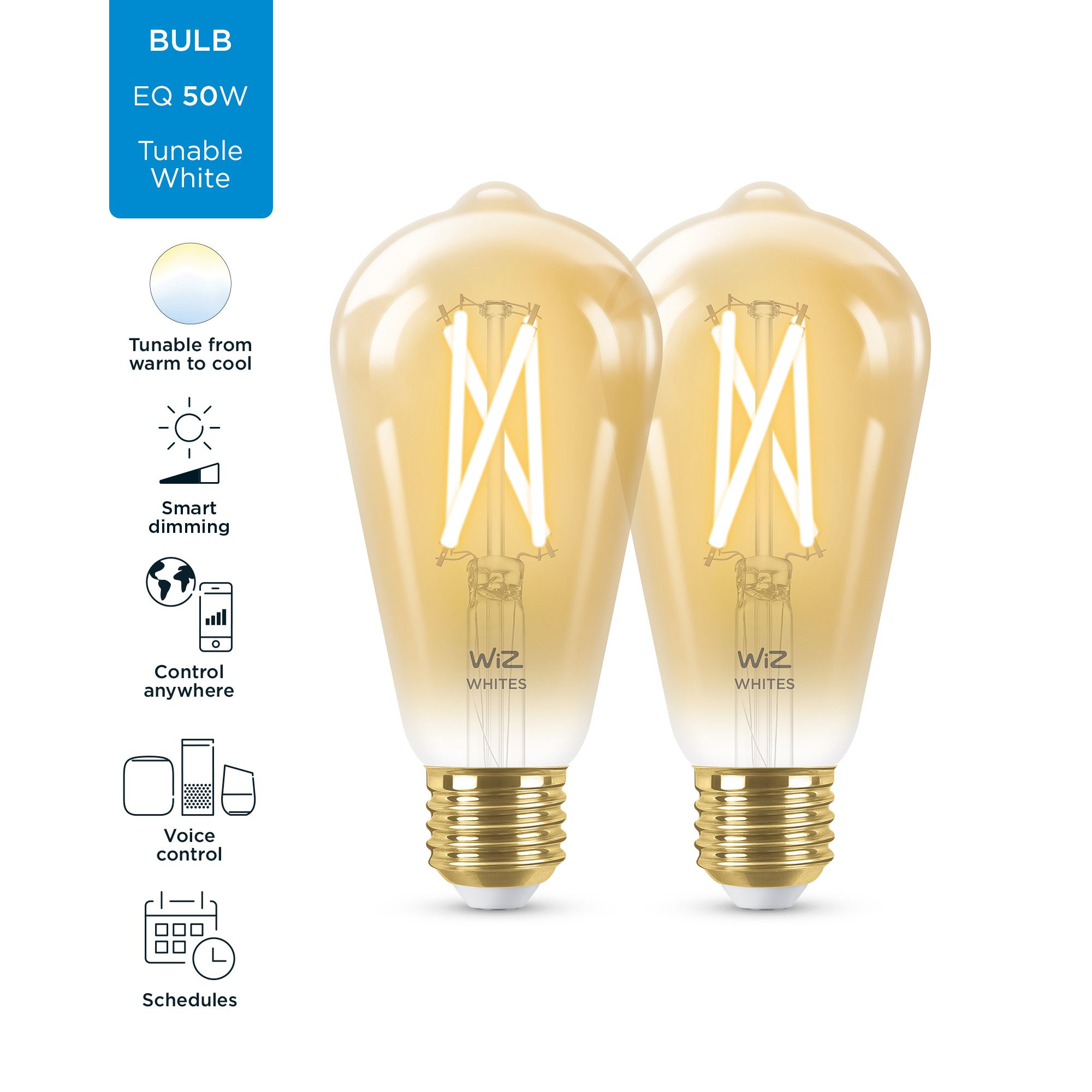 WiZ Filament 50W E27 Edison Amber PF Box Doppelpack 87224571_0187794174
