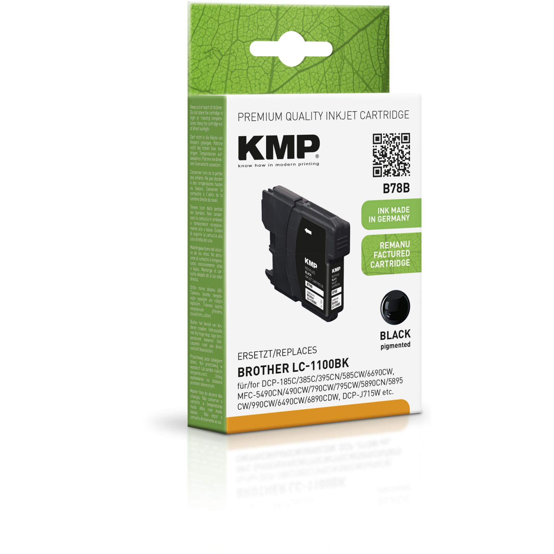 KMP B78B Tintenpatrone schwarz kompatibel m. Brother LC-1100 BK 577341_01