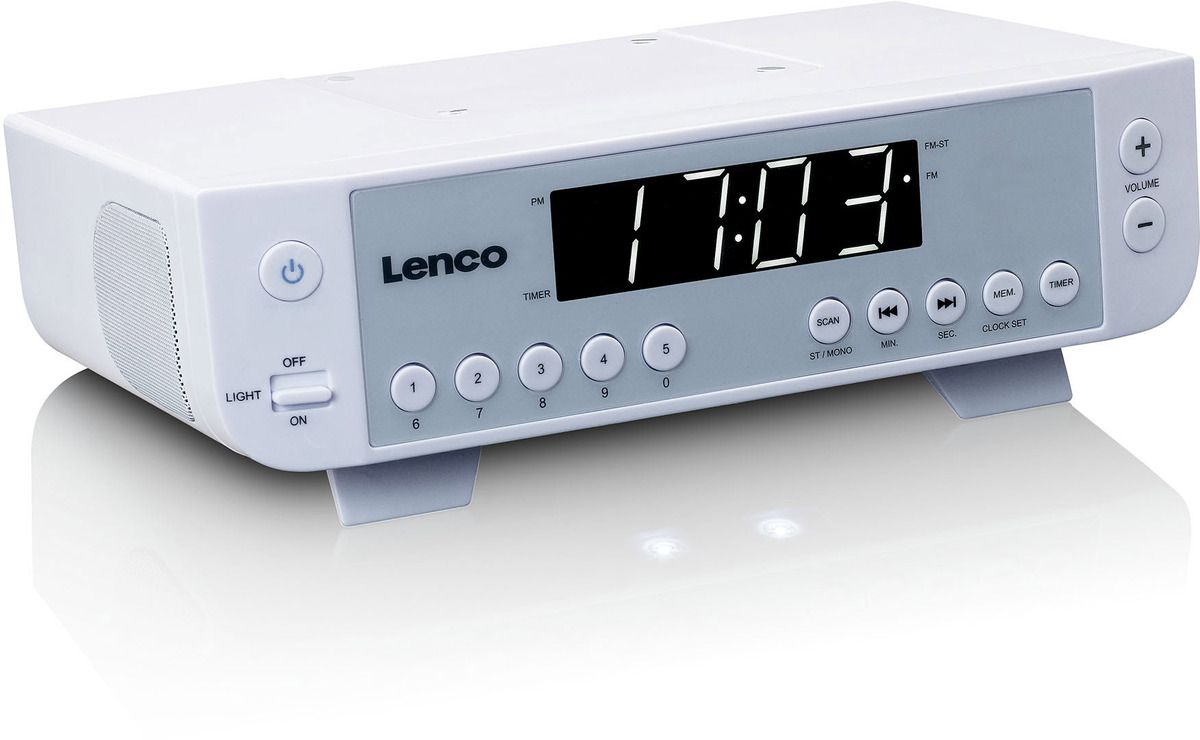 Lenco KCR-11 Küchenradio mit Timer, LED-Beleuchtung -Weiß-