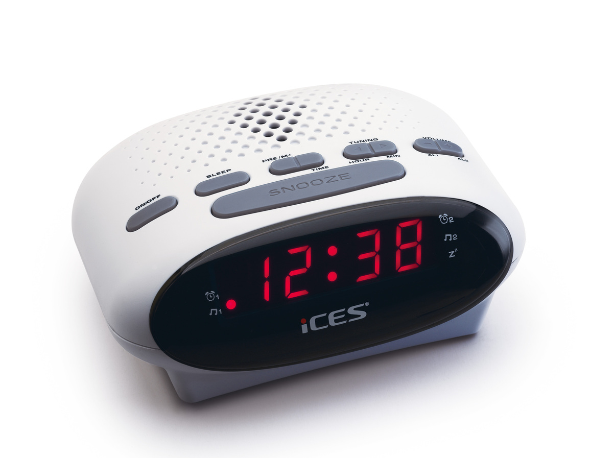 Lenco ICR-210 FM-Uhrenradio & Radiowecker -Weiß-