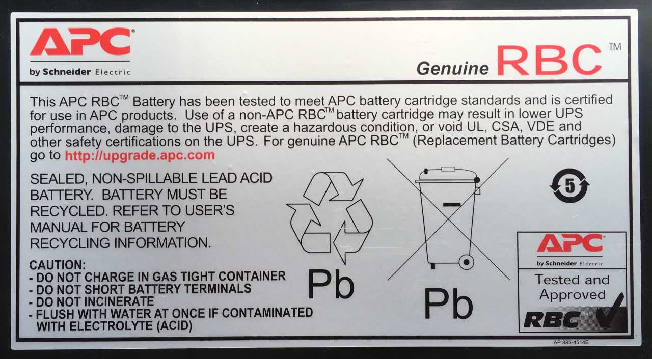 APC RBC34 Plombierte Bleisäure (VRLA) Wiederaufladbare Batterie