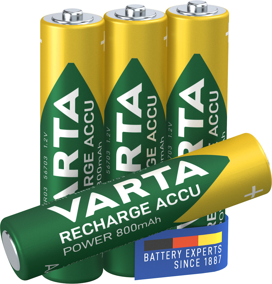 VARTA Recharge Accu Power, Akku vorgeladen, AAA 800mAh, 4Stk 100000043592H