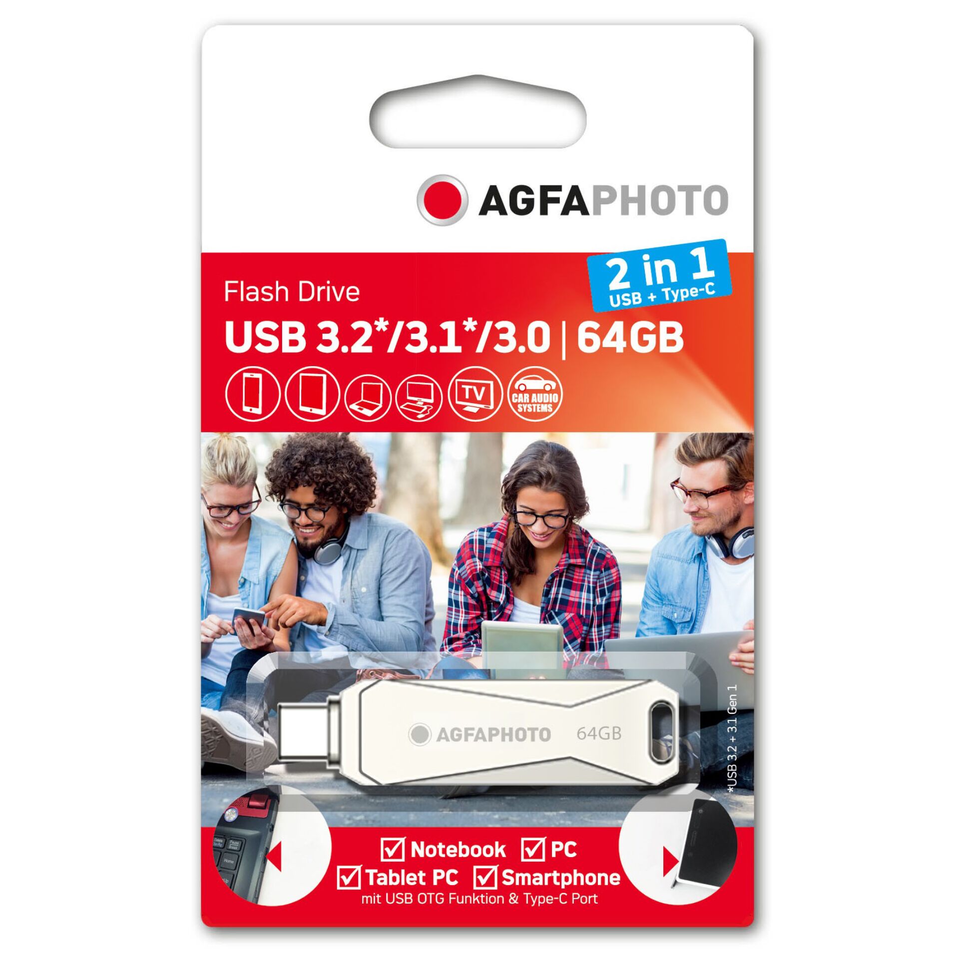 AgfaPhoto USB 3.0 2in1      64GB USB-TypeC