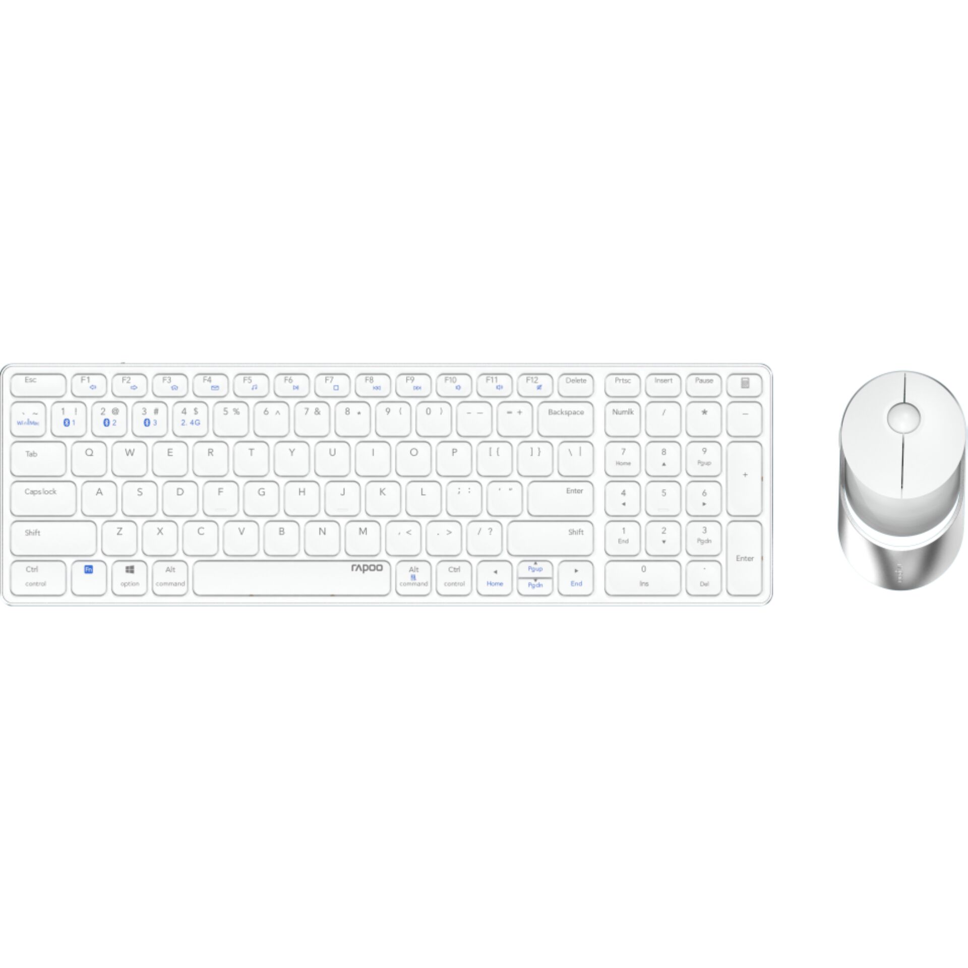 Rapoo 9750M Weiß QWERTZ Kabelloses Multi-Mode-Deskset