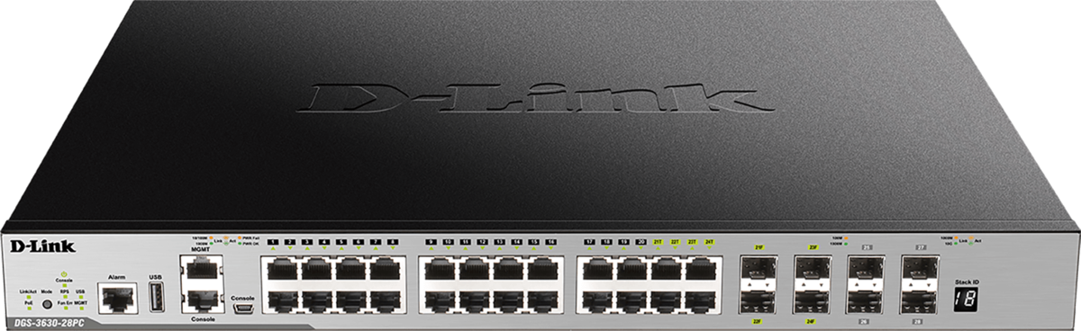 D-Link DGS-3630-28PC/SI 28-Port Layer 3 Gigabit PoE Stack